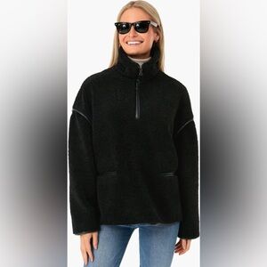 Tuckernuck Black Rhodes Shearling Quarter Zip Size S